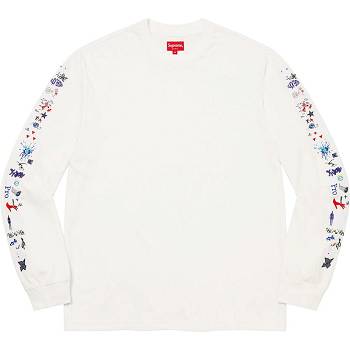 Supreme AOI Icons L/S Top Sweaters White | IL315JJ