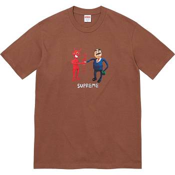 Supreme Business Tee T Shirts Brown | IL215XF