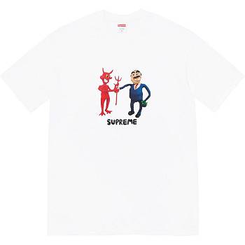 Supreme Business Tee T Shirts White | IL217VD