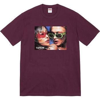 Supreme Eyewear Tee T Shirts Burgundy | IL228IS