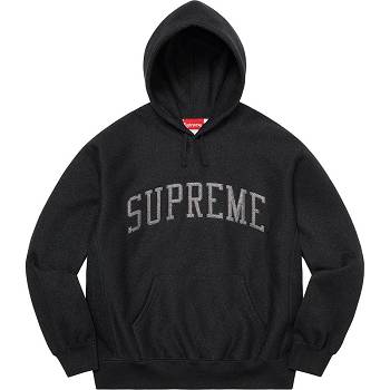 Supreme Glitter Arc Hooded Sweatshirts Black | IL298MA