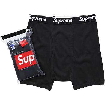 Supreme Hanes® Boxer Briefs (4 Pack) Underwear Black | IL102SO