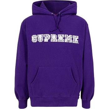 Supreme Lace Detail Logo Hoodie Purple | IL476CE