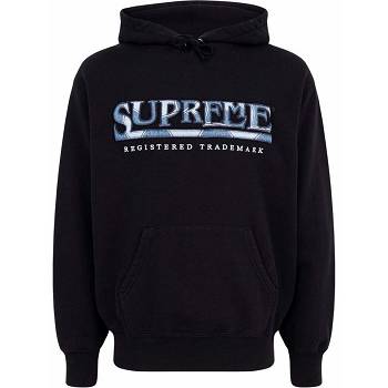 Supreme Logo Embroide Hoodie Black | IL473LH