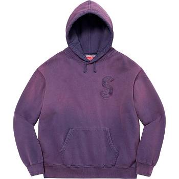 Supreme Overdyed S Logo Hooded Sweatshirts Purple | IL276RW