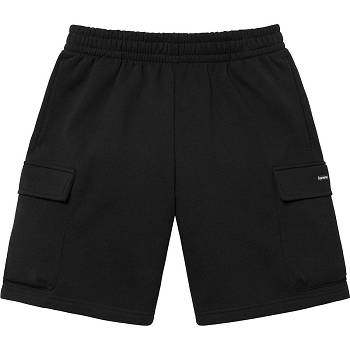 Supreme Small Box Baggy Cargo Sweat Shorts Black | IL369LH