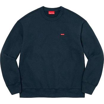 Supreme Small Box Crewneck Sweatshirts Navy | IL284SO