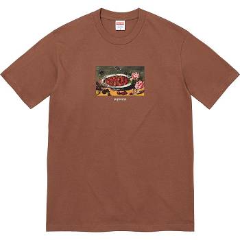 Supreme Strawberries Tee T Shirts Brown | IL251TV