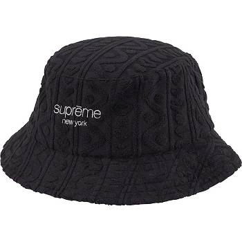 Supreme Terry Pattern Crusher Hats Black | IL141NB