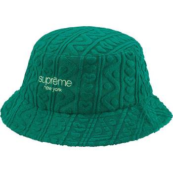 Supreme Terry Pattern Crusher Hats Green | IL142MA