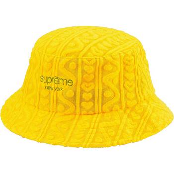 Supreme Terry Pattern Crusher Hats Yellow | IL139VD