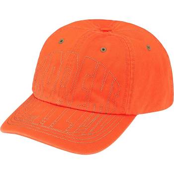 Supreme Visor Stitch 6-Panel Hats Orange | IL127AP