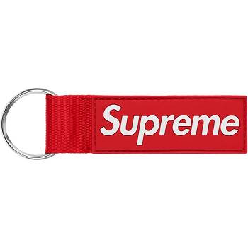 Supreme Webbing Keychain Accessories Red | IL183GL