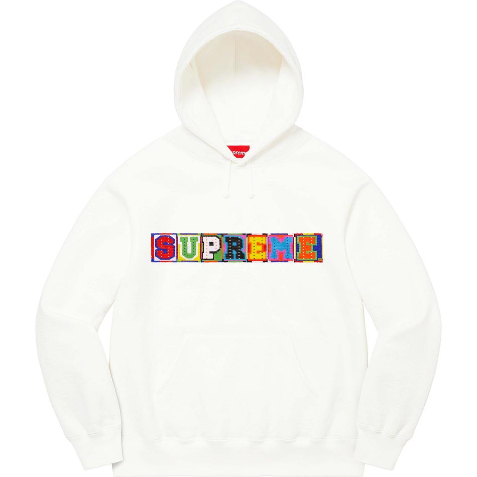 Supreme Beaded Hooded Sweatshirts White | IL272MA