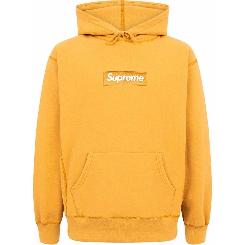 Supreme Box Logo Hoodie Yellow | IL488IS