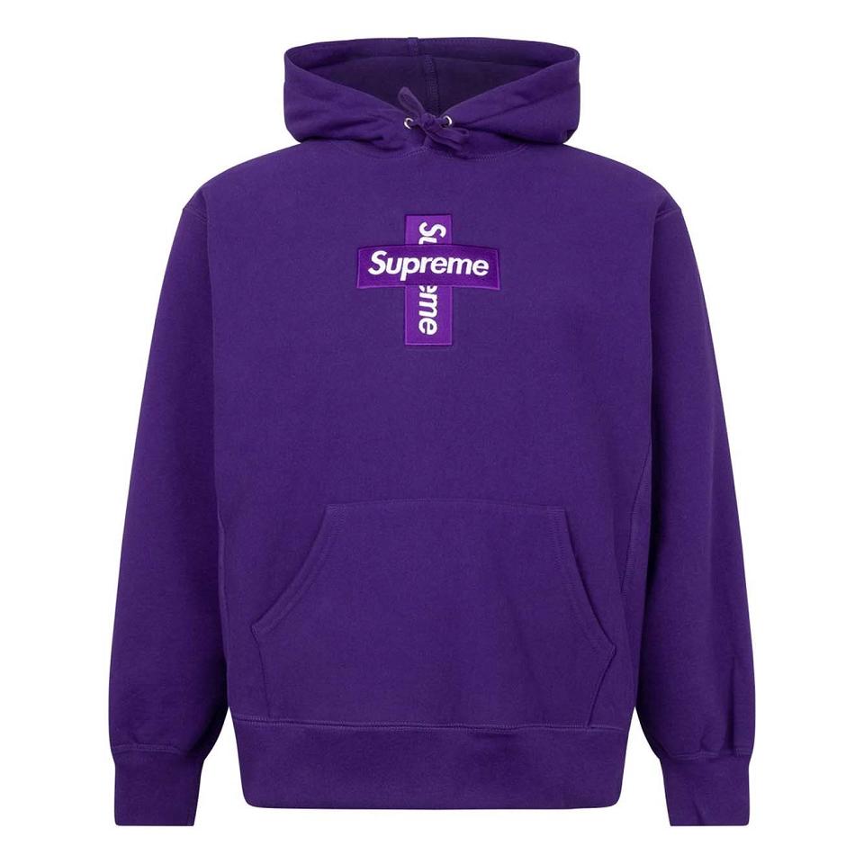 Supreme Cross Box Logo Hoodie Purple | IL485TV