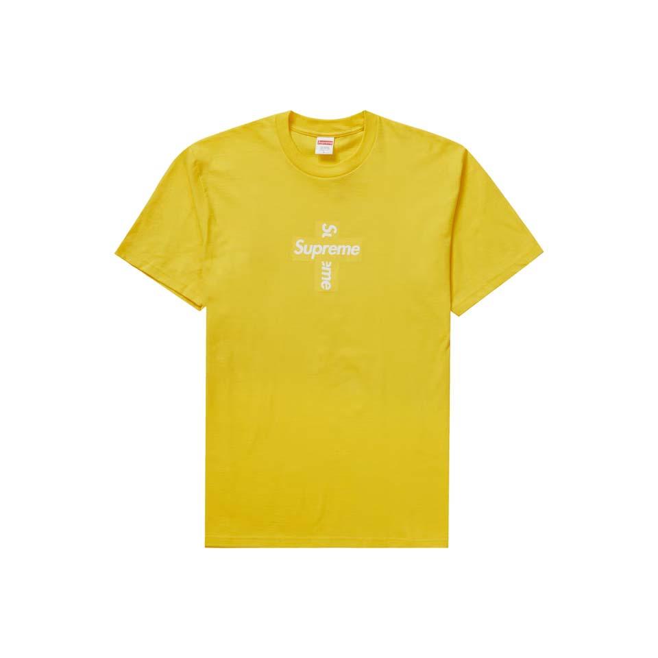 Supreme Cross Box Logo T Shirts Yellow | IL201UT