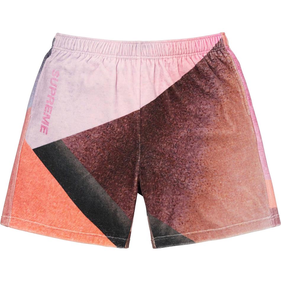 Supreme Geo Velour Shorts Pink | IL364FM