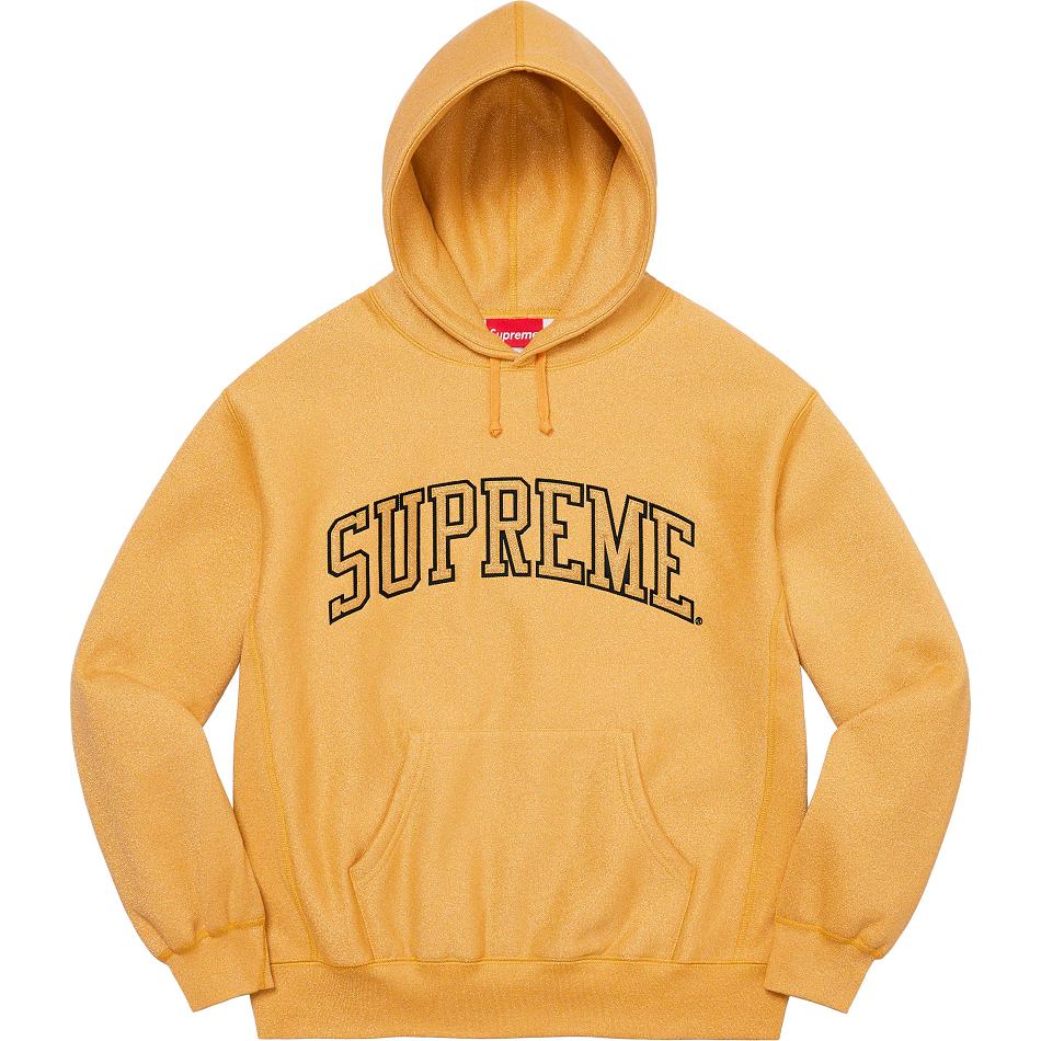 Supreme Glitter Arc Hooded Sweatshirts Gold | IL297NB