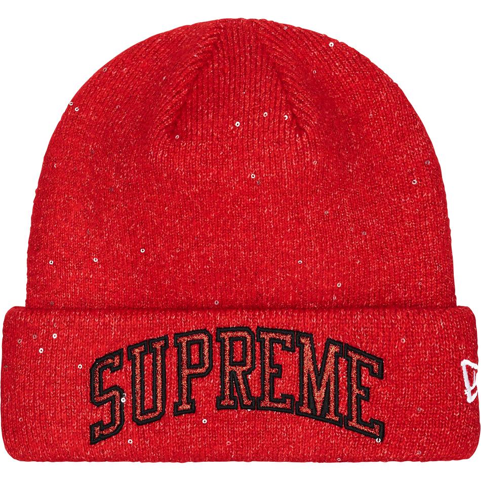 Supreme New Era® Metallic Arc Beanie Hats Red | IL144WY