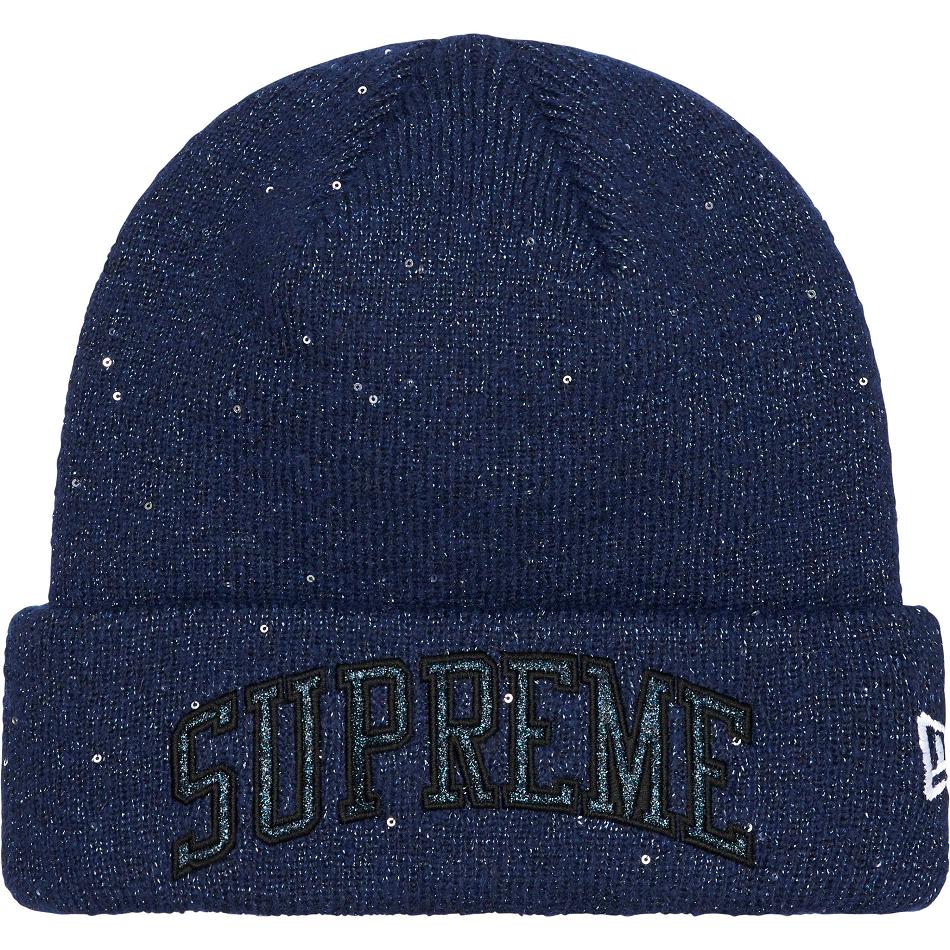 Supreme New Era® Metallic Arc Beanie Hats Navy | IL145EX