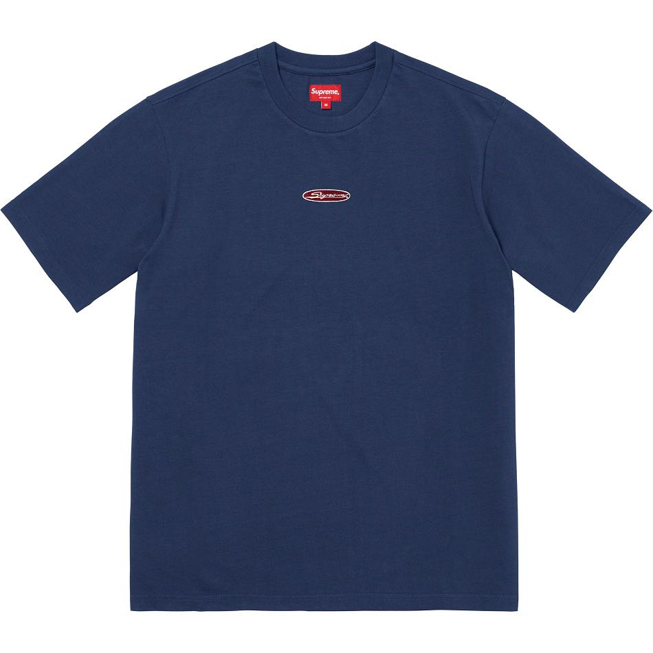 Supreme Oval Logo S/S Top Sweaters Navy | IL338FM