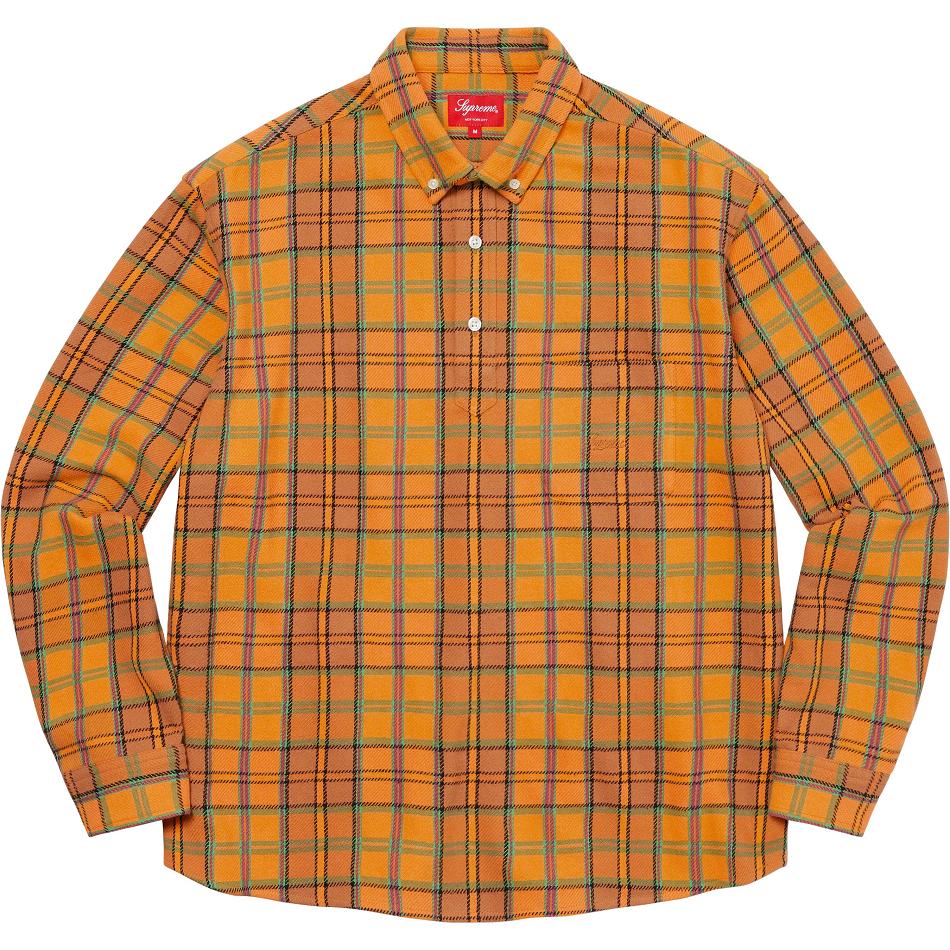 Supreme Pullover Plaid Flannel Shirts Gold | IL377QZ