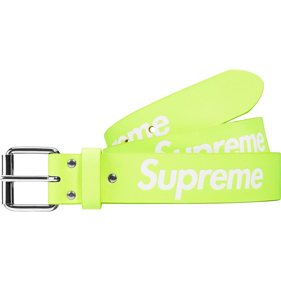 Supreme Repeat Leather Belt Belts Green | IL164CE