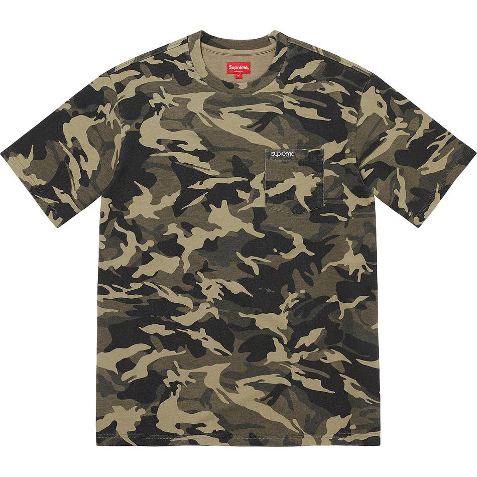 Supreme S/S Pocket Tee Sweaters Olive / Camo | IL323NB