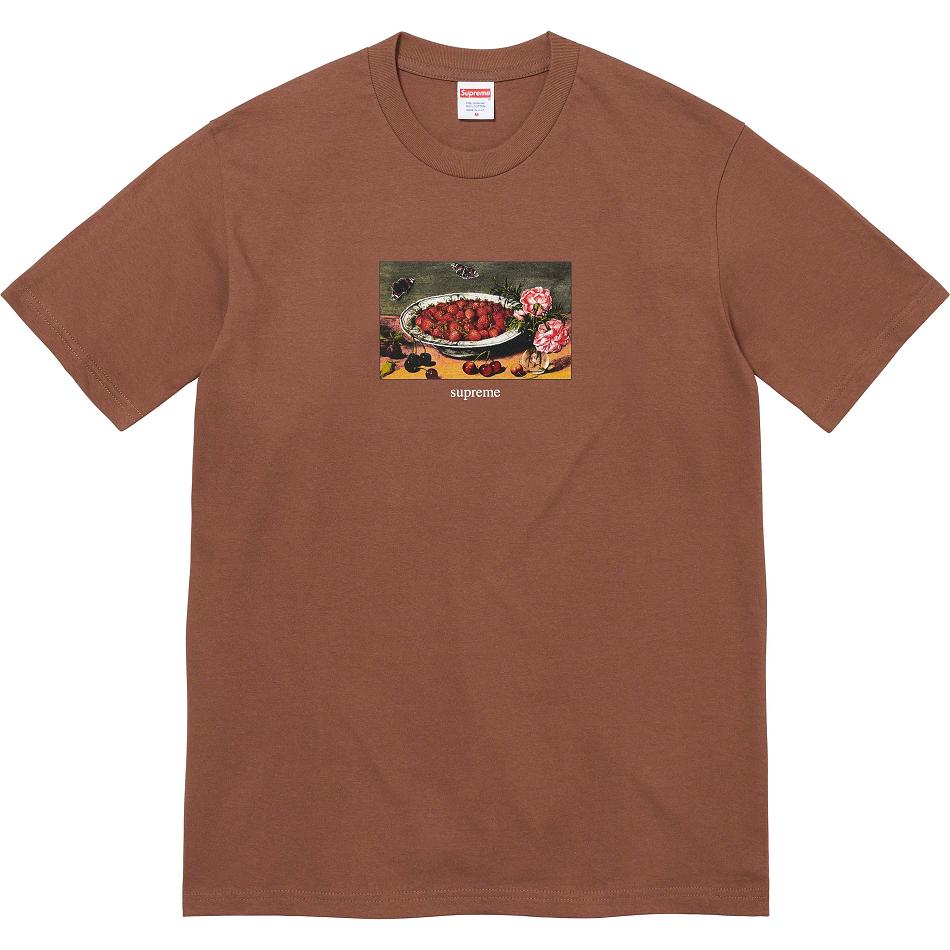 Supreme Strawberries Tee T Shirts Brown | IL251TV