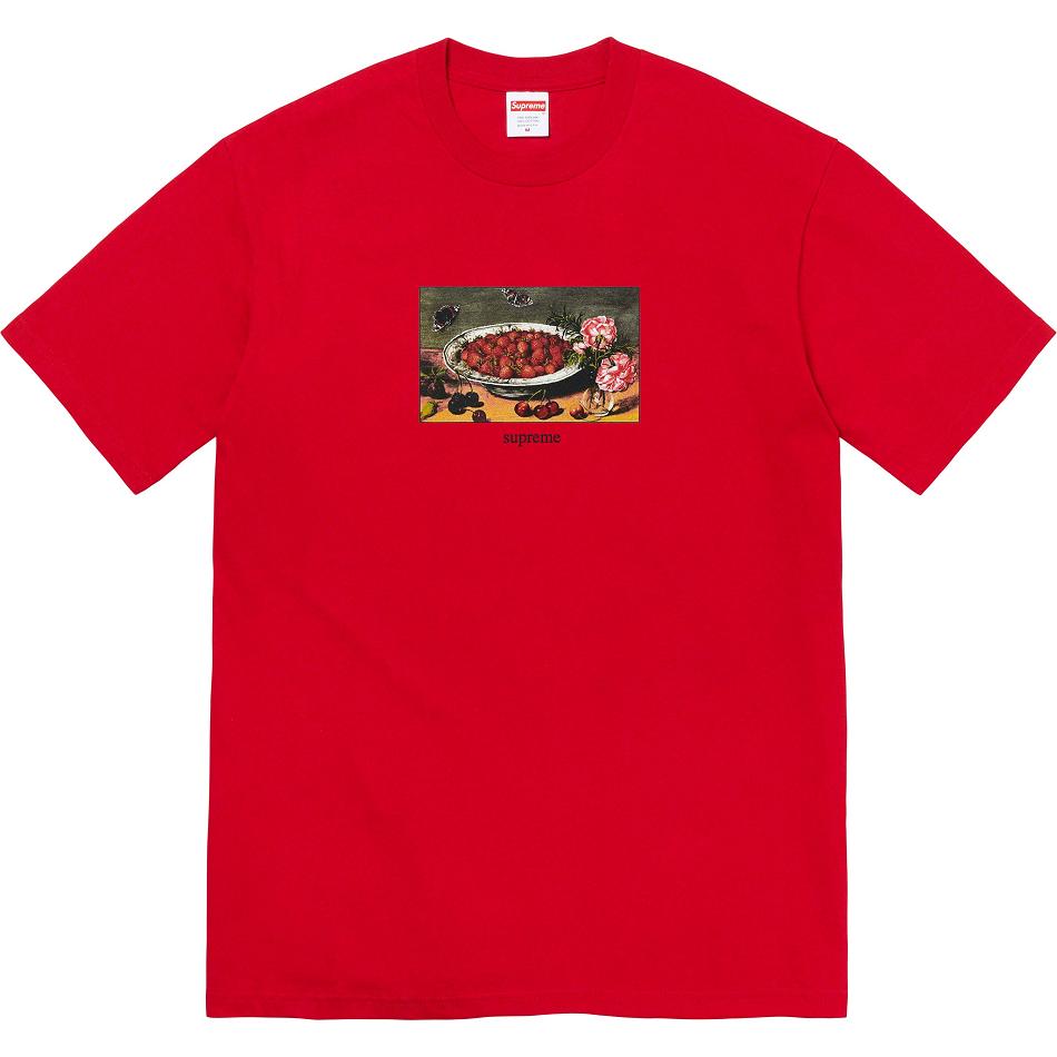 Supreme Strawberries Tee T Shirts Red | IL252YU