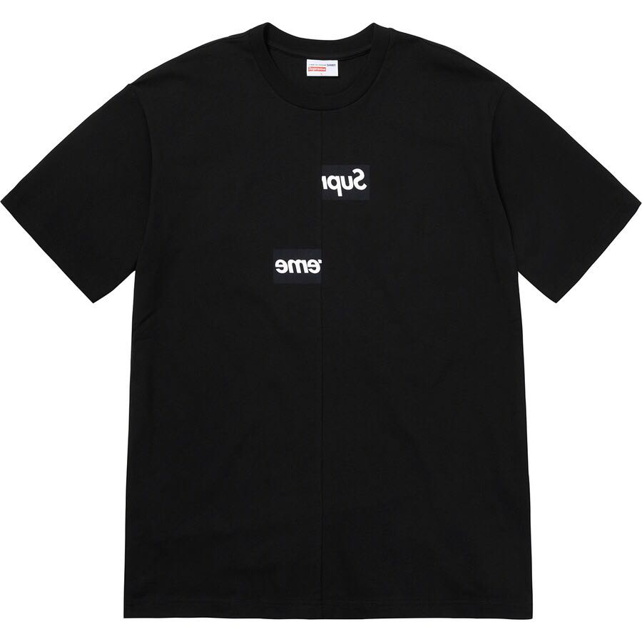 Supreme x CDG Split Box Logo T Shirts Black | IL194MA